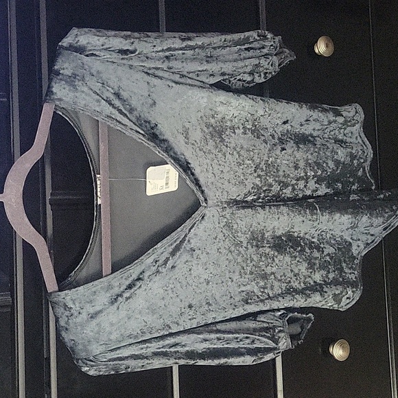 Free People Don't You Wish Velvet Bodysuit Size Medium NWOT - Picture 3 of 6